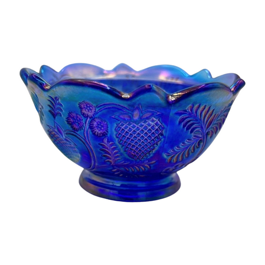 The Celeste – Cobalt Blue Carnival Glass Bowl