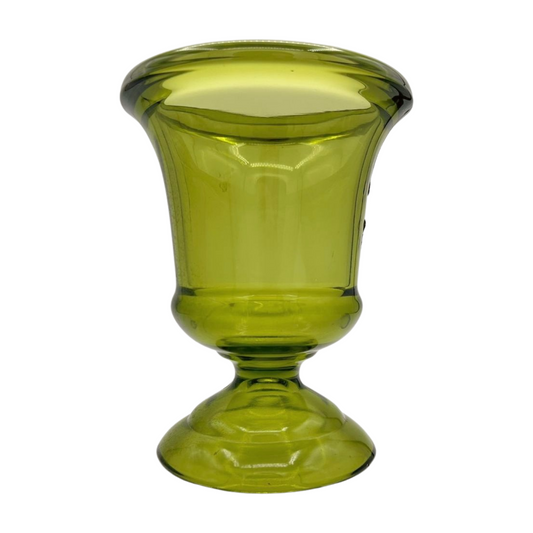The Ivy – Olive Green Depression Glass Urn