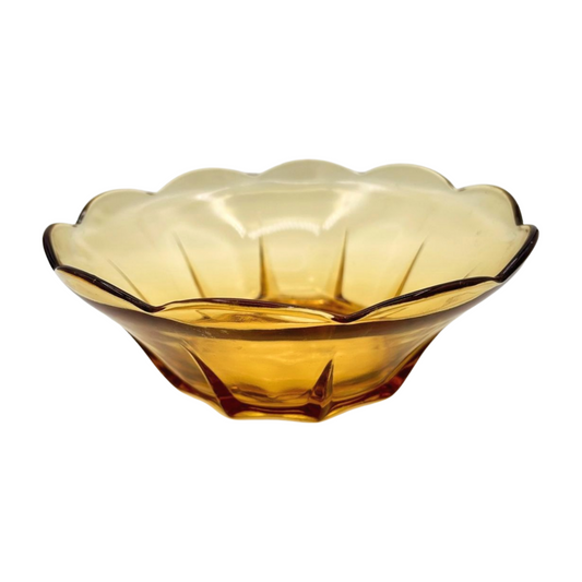 The Solstice – Amber Scalloped Serving Bowl