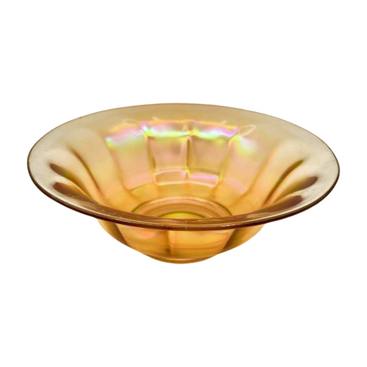 The Mirage – Iridescent Peach Carnival Glass Serving Bowl