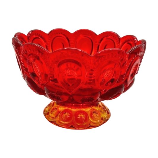 The Ember – Amberina Thumbprint Pedestal Bowl