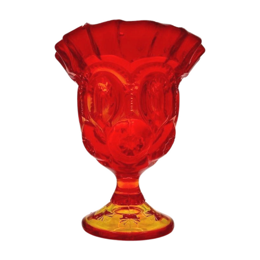 The Phoenix – Amberina Moon and Star Pedestal Goblet (UV Reactive)
