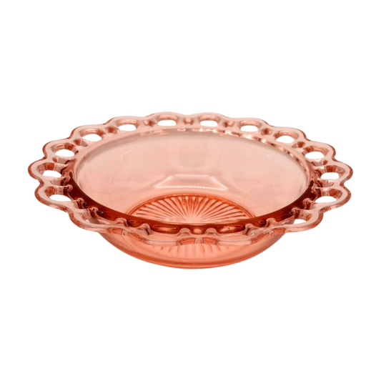 The Seraphina – Anchor Hocking Old Colony Pink Open Lace Bowl