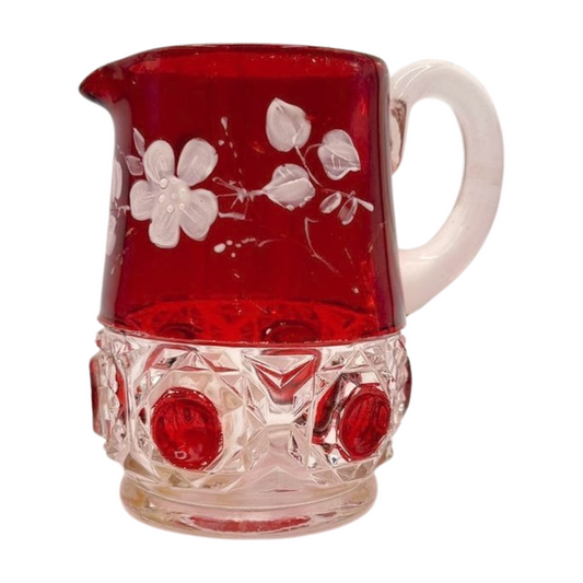 The Ruby – 1890s Ruby Flash Glass Creamer by Riverside Glass