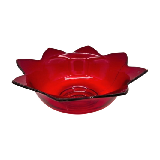 The Valeria – Vintage Fenton Amberina Lotus Blossom Bowl