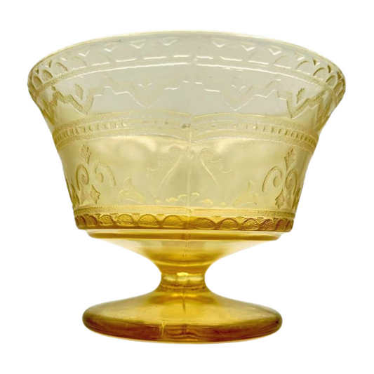 The Ophelia - Vintage Federal Glass Patrician Amber Footed Champagne/Tall Sherbet Cup