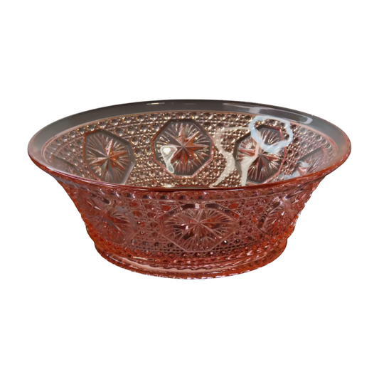 The Florence – Pink Pressed Glass Serving Bowl