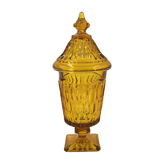 The Valencia – Golden Amber Lidded Apothecary Jar