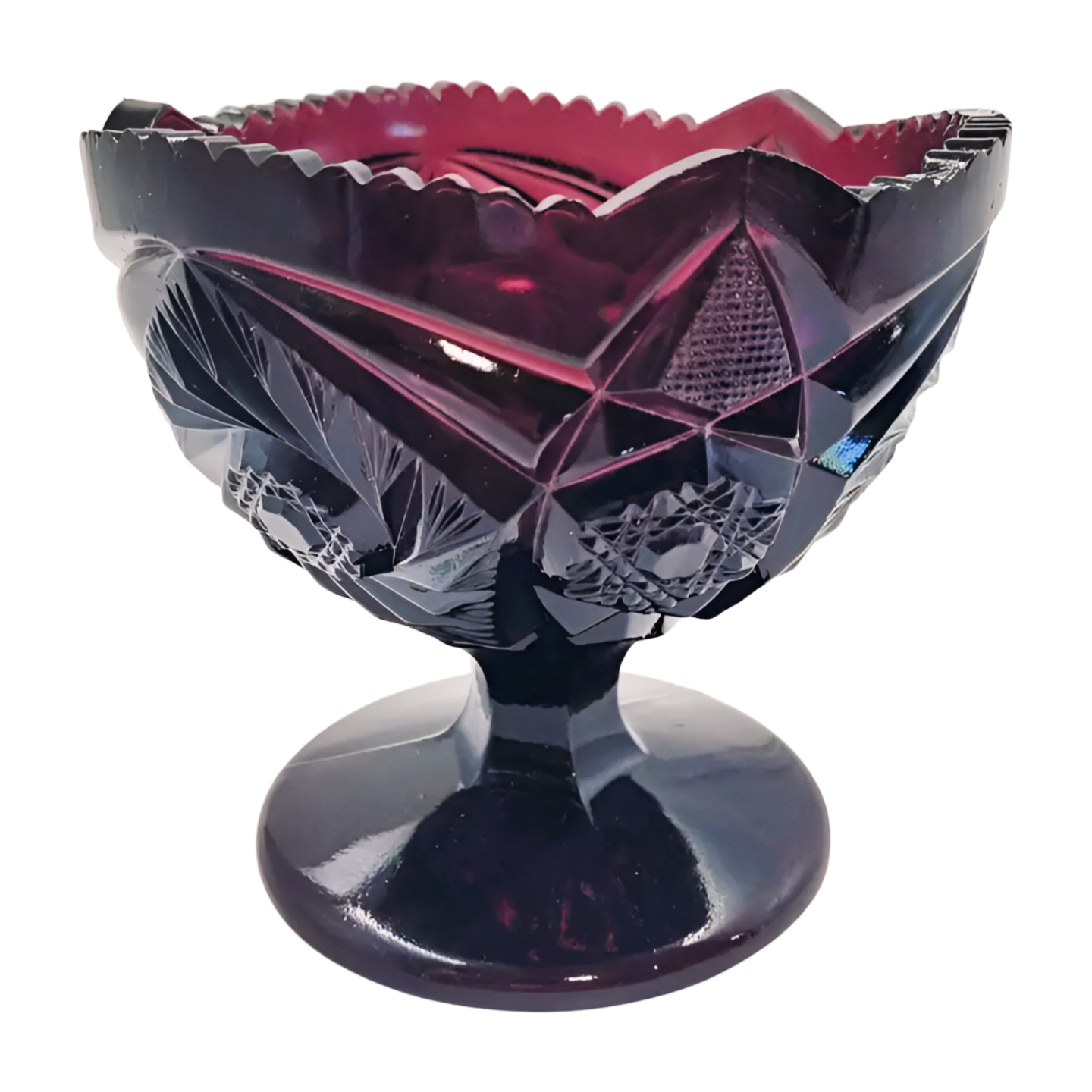 The Cassius – Deep Amethyst Glass Compote